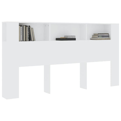 Čelo Postele S Úložným Prostorem Bílé 200 X 18,5 X 104,5 Cm