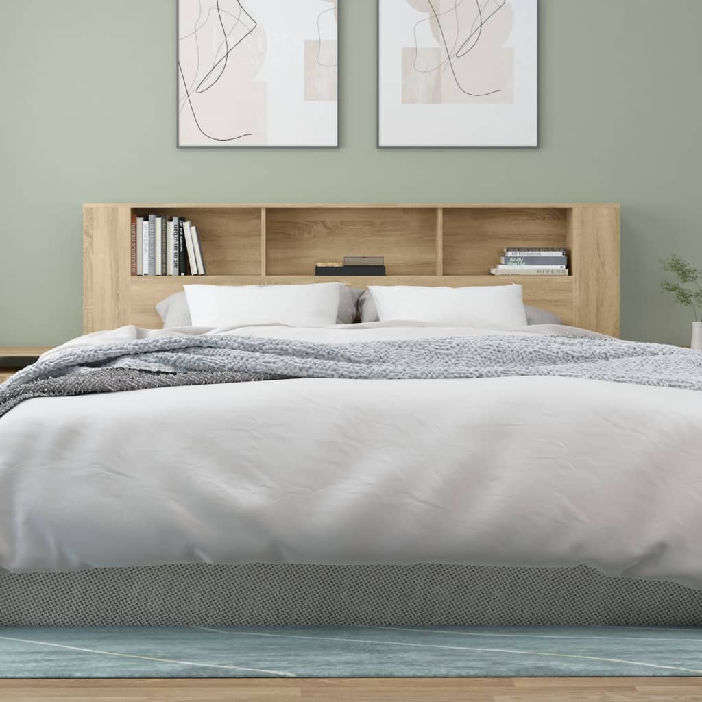 Čelo Postele S Úložným Prostorem Dub Sonoma 200X18,5X104,5 Cm