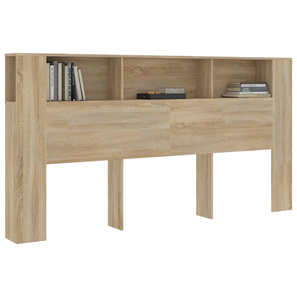 Čelo Postele S Úložným Prostorem Dub Sonoma 200X18,5X104,5 Cm