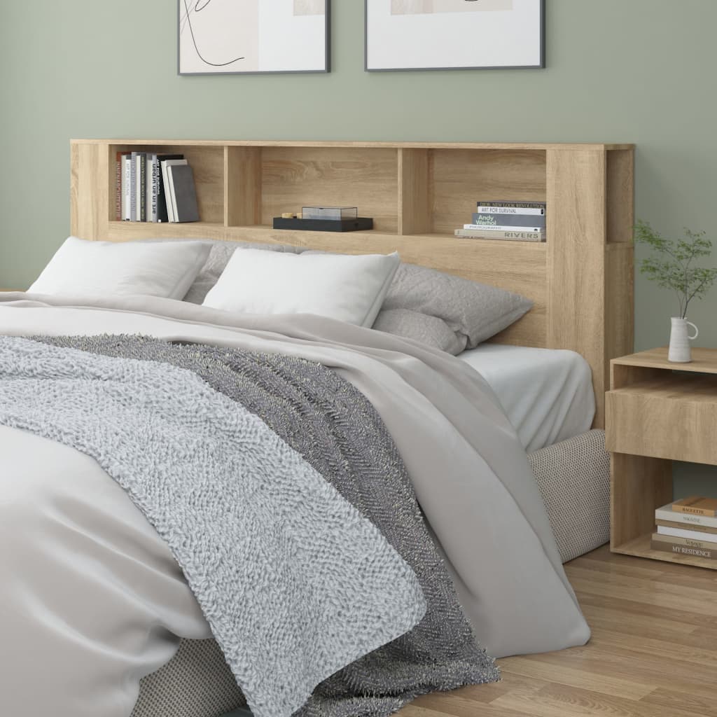 Čelo Postele S Úložným Prostorem Dub Sonoma 200X18,5X104,5 Cm