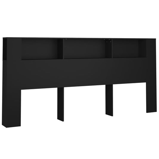 Čelo Postele S Úložným Prostorem Černé 220 X 18,5 X 104,5 Cm