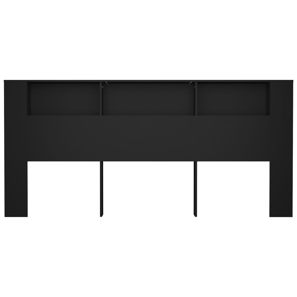 Čelo Postele S Úložným Prostorem Černé 220 X 18,5 X 104,5 Cm
