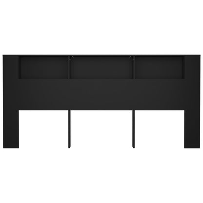 Čelo Postele S Úložným Prostorem Černé 220 X 18,5 X 104,5 Cm