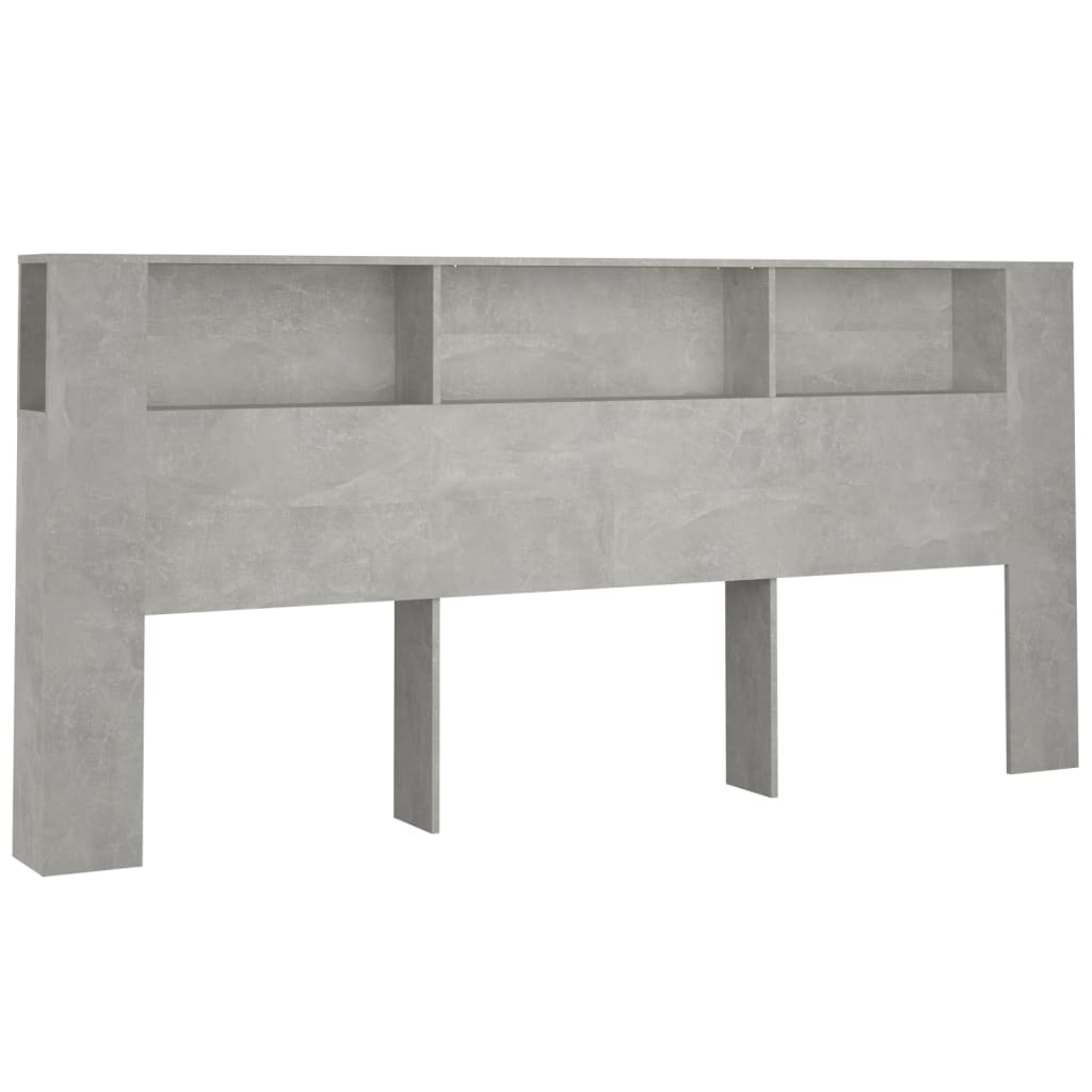 Čelo Postele S Úložným Prostorem Betonově Šedé 220X18,5X104,5Cm