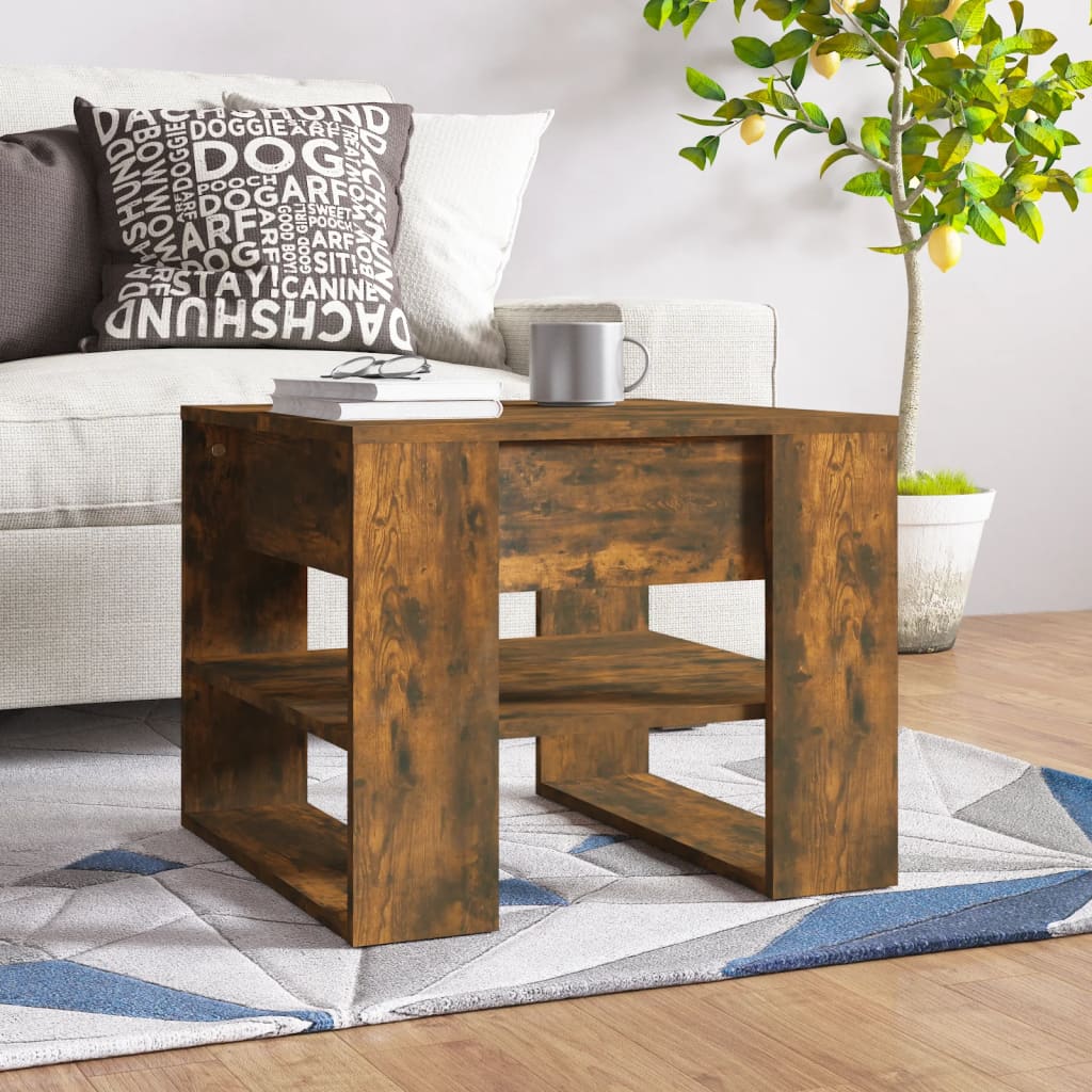 Konferenční Stolek Lesklý Bílý 55,5X55X45 Cm Kompozitní Dřevo