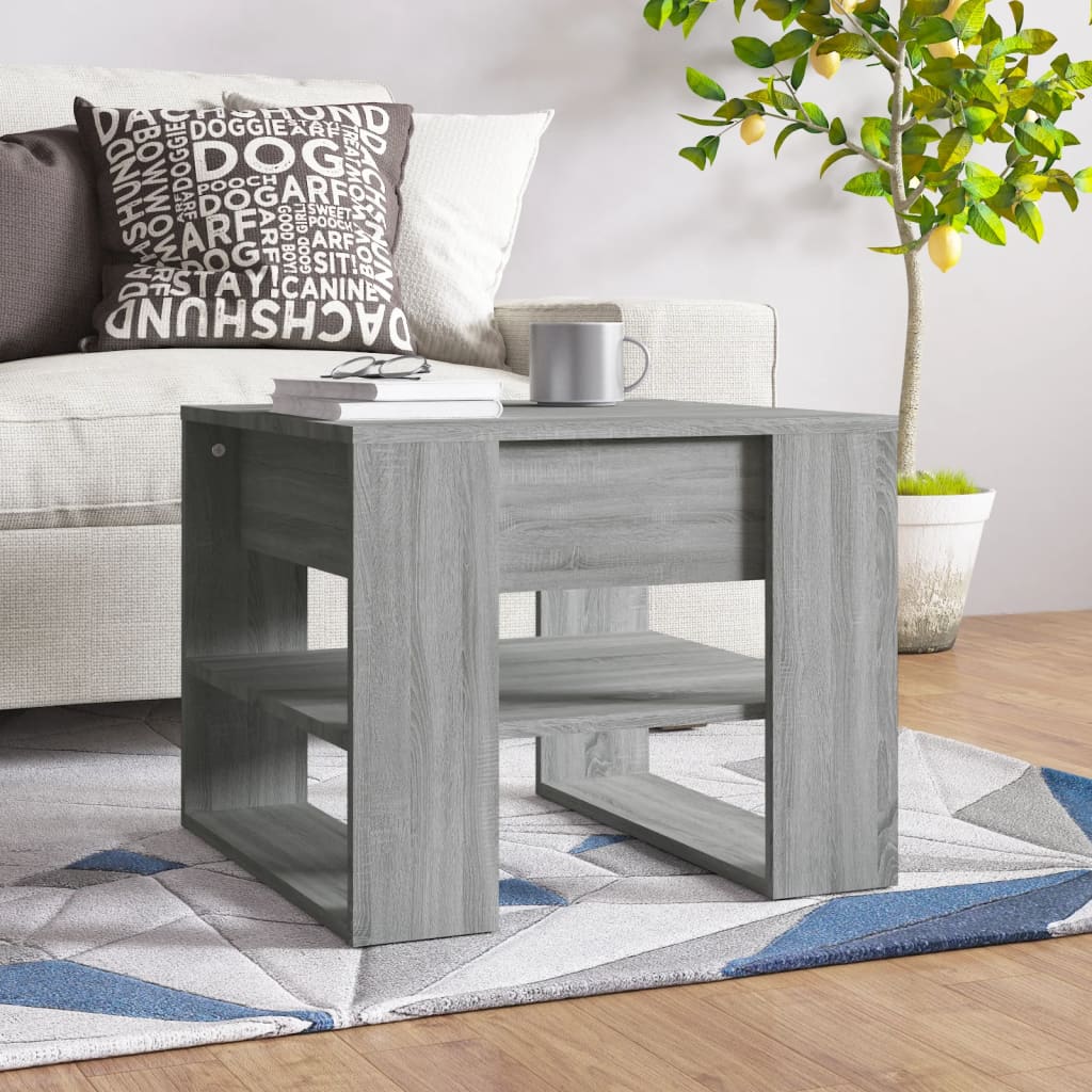 Konferenční Stolek Lesklý Bílý 55,5X55X45 Cm Kompozitní Dřevo