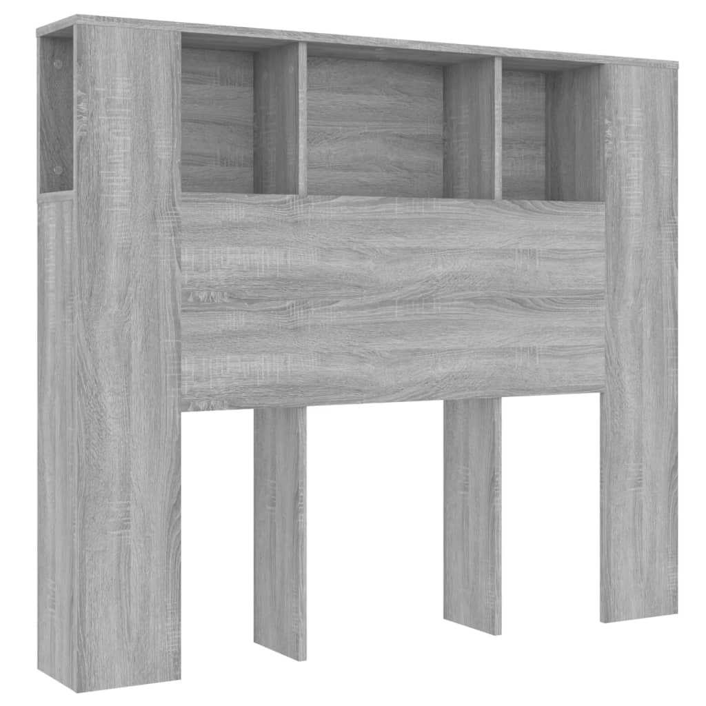 Čelo Postele S Úložným Prostorem Šedé Sonoma 120X18,5X102,5 Cm