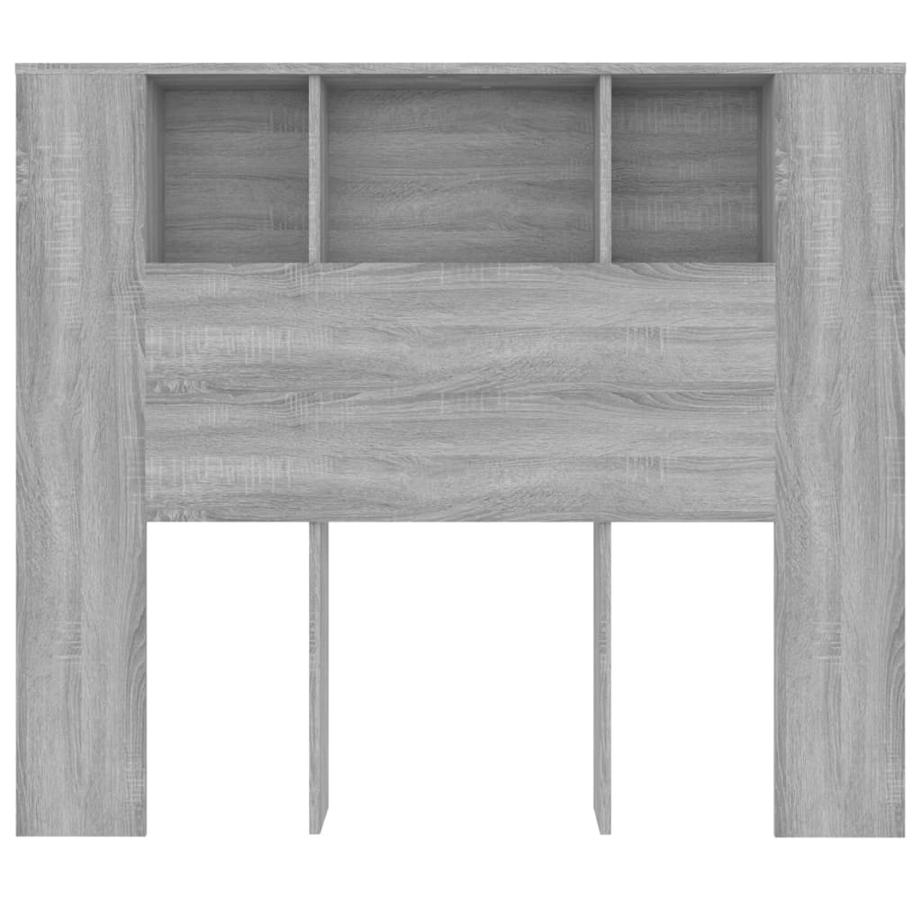 Čelo Postele S Úložným Prostorem Šedé Sonoma 120X18,5X102,5 Cm