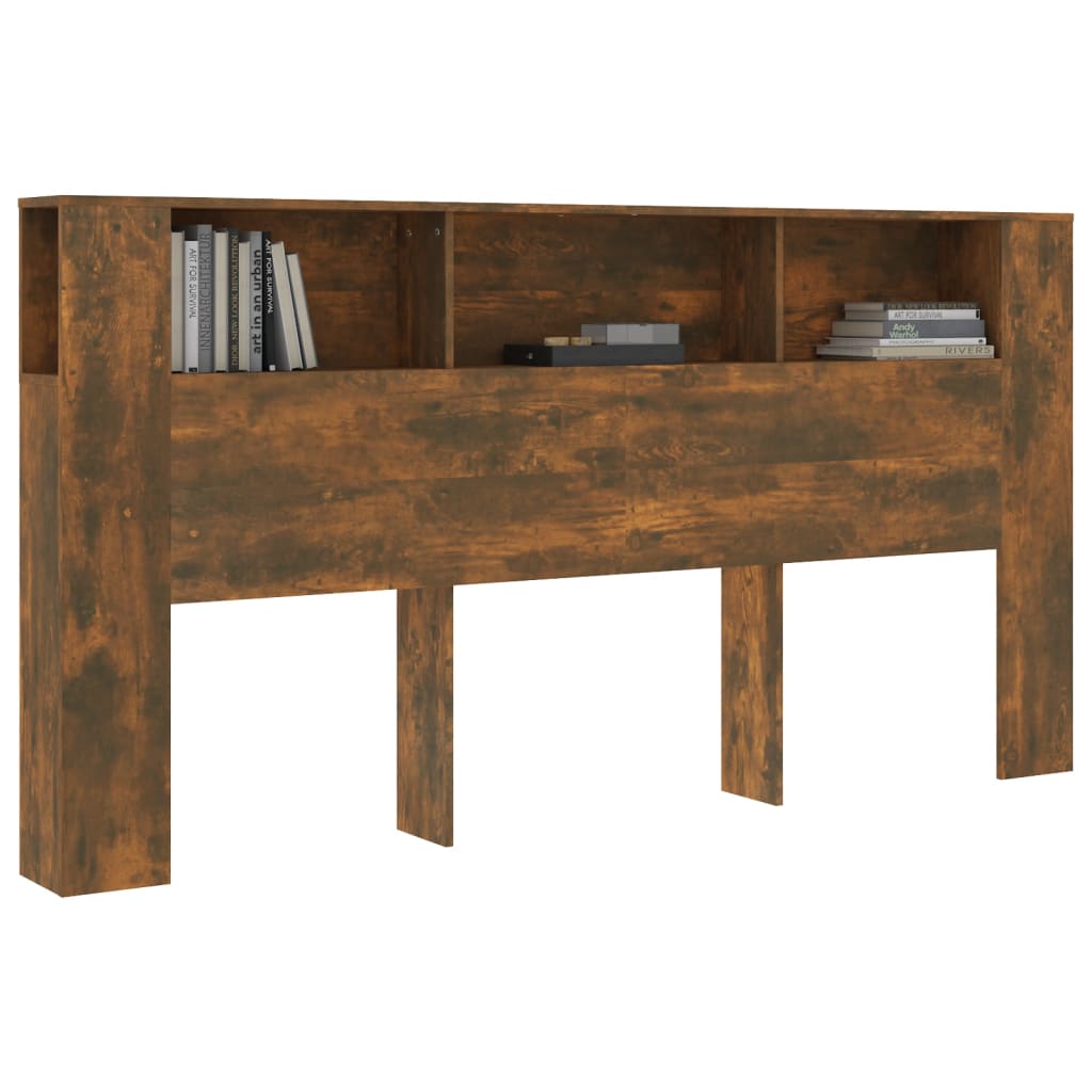 Čelo Postele S Úložným Prostorem Kouřový Dub 200X18,5X104,5 Cm