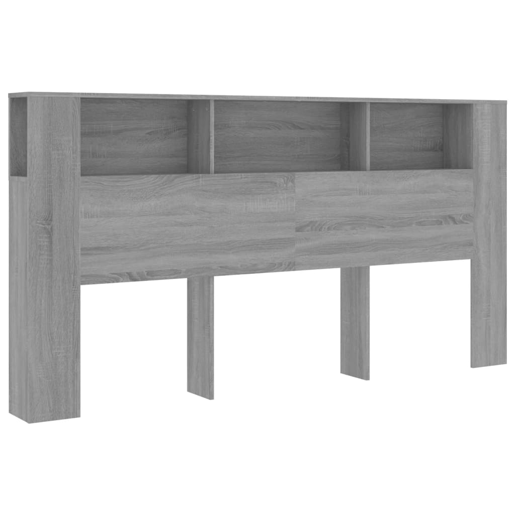 Čelo Postele S Úložným Prostorem Šedé Sonoma 200X18,5X104,5 Cm