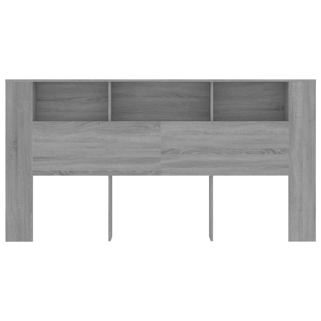 Čelo Postele S Úložným Prostorem Šedé Sonoma 200X18,5X104,5 Cm
