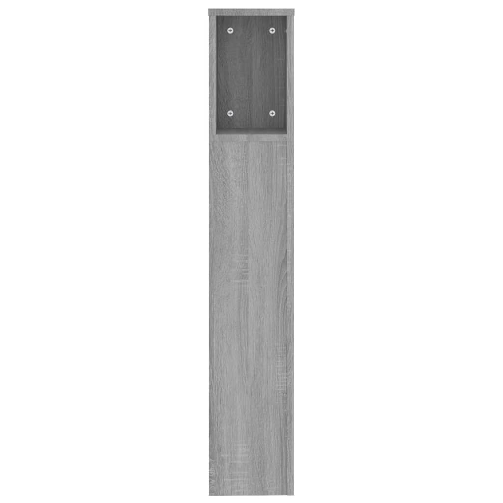 Čelo Postele S Úložným Prostorem Šedé Sonoma 200X18,5X104,5 Cm