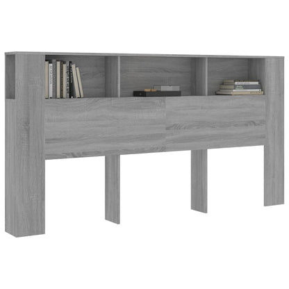 Čelo Postele S Úložným Prostorem Šedé Sonoma 200X18,5X104,5 Cm