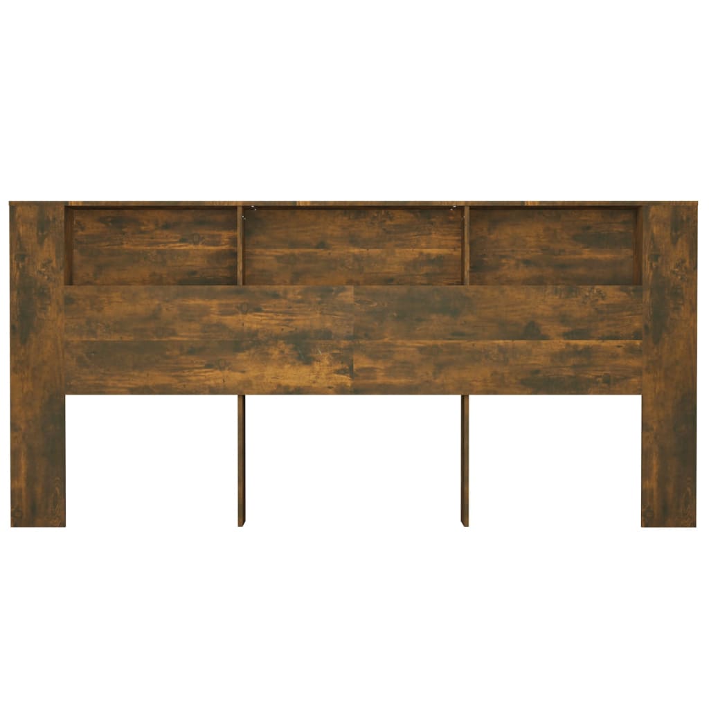 Čelo Postele S Úložným Prostorem Kouřový Dub 220X18,5X104,5 Cm