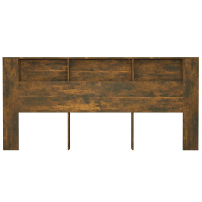 Čelo Postele S Úložným Prostorem Kouřový Dub 220X18,5X104,5 Cm