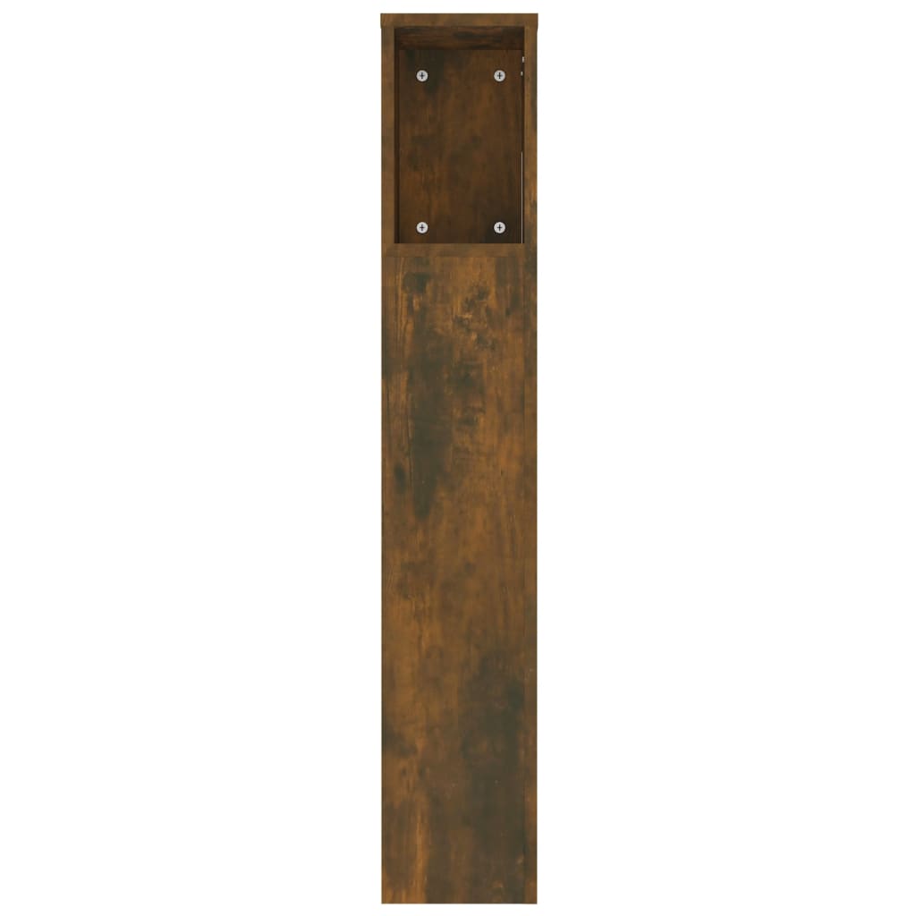 Čelo Postele S Úložným Prostorem Kouřový Dub 220X18,5X104,5 Cm