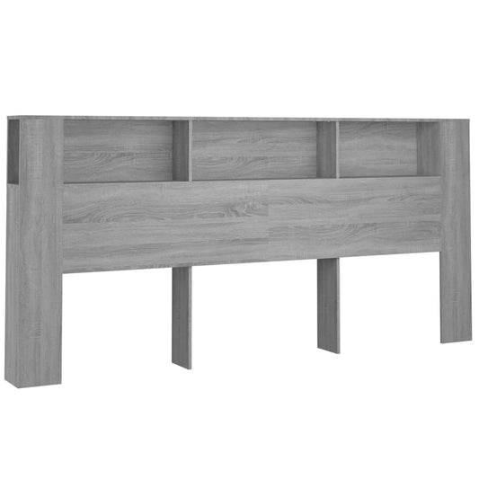 Čelo Postele S Úložným Prostorem Šedé Sonoma 220X18,5X104,5 Cm