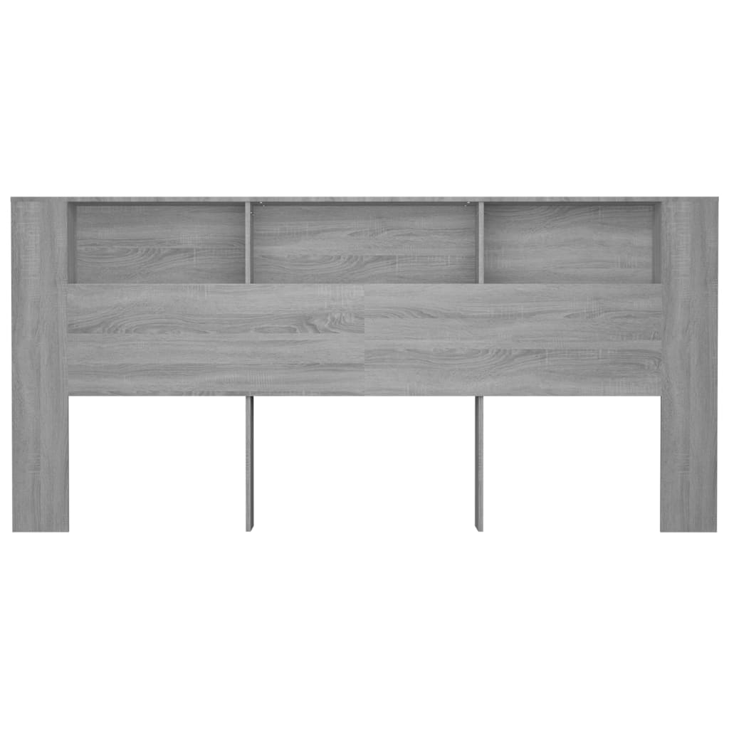 Čelo Postele S Úložným Prostorem Šedé Sonoma 220X18,5X104,5 Cm
