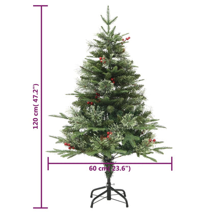 Vánoční Stromek S Led A Borovými Šiškami Zelený 120 Cm Pvc A Pe