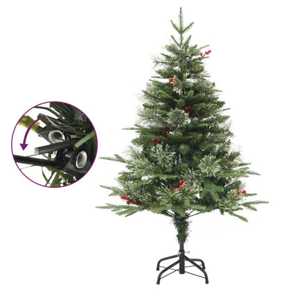 Vánoční Stromek S Led A Borovými Šiškami Zelený 120 Cm Pvc A Pe