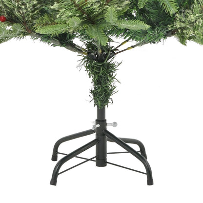 Vánoční Stromek S Led A Borovými Šiškami Zelený 120 Cm Pvc A Pe