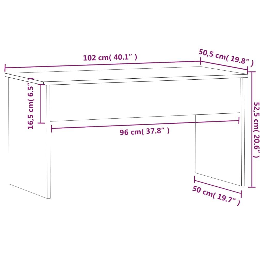 Konferenční Stolek Bílý 102 X 50,5 X 52,5 Cm Kompozitní Dřevo