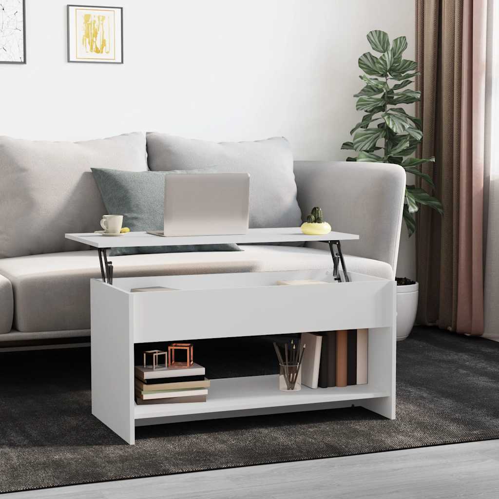 Konferenční Stolek Bílý 102 X 50 X 52,5 Cm Kompozitní Dřevo
