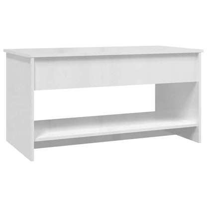 Konferenční Stolek Lesklý Bílý 102X50X52,5 Cm Kompozitní Dřevo