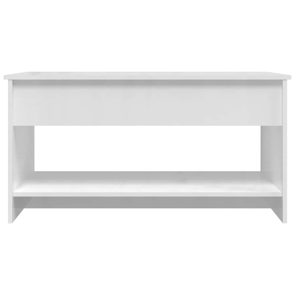 Konferenční Stolek Lesklý Bílý 102X50X52,5 Cm Kompozitní Dřevo