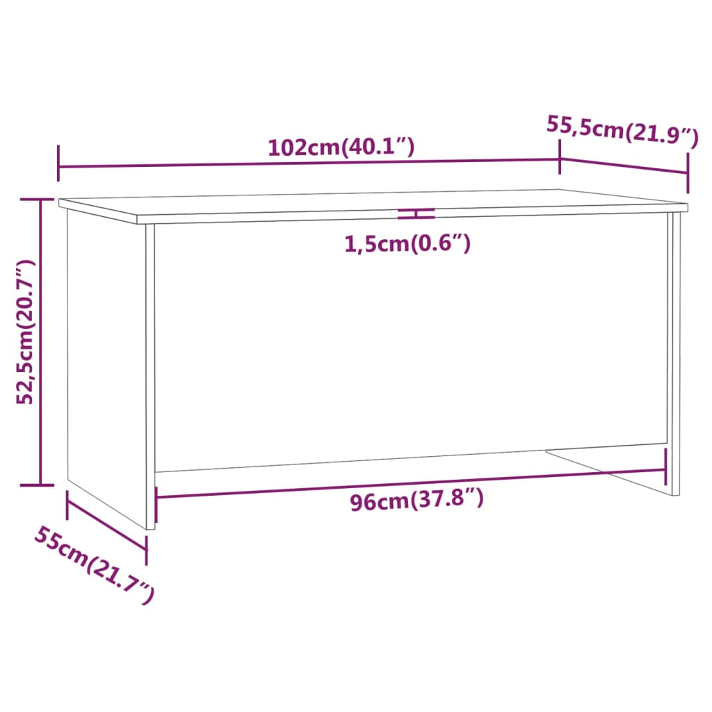 Konferenční Stolek Betonově Šedý 102 X 55,5 X 52,5 Cm Kompozit