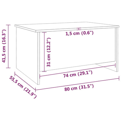 Konferenční Stolek Bílý 80 X 55,5 X 41,5 Cm Kompozitní Dřevo
