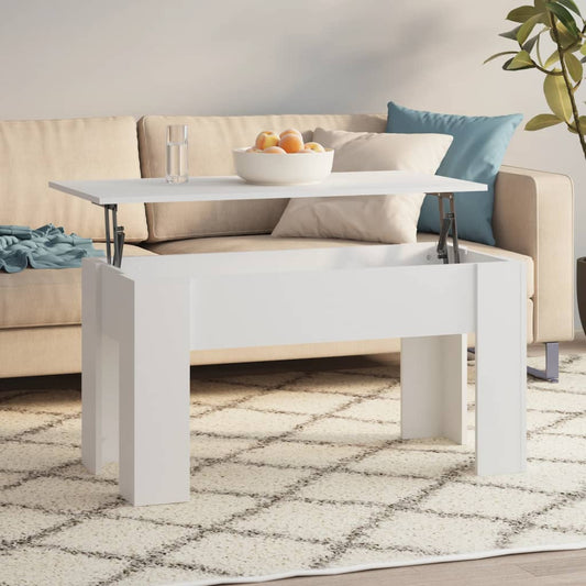 Konferenční Stolek Bílý 101 X 49 X 52 Cm Kompozitní Dřevo