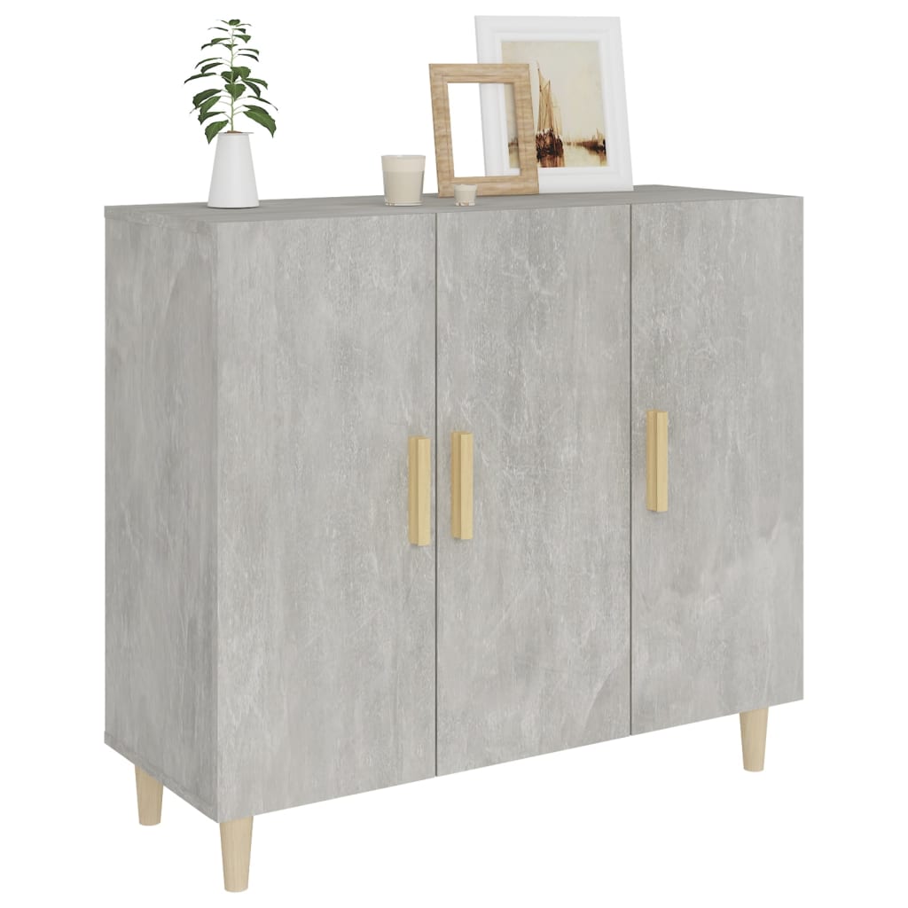 Příborník Betonově Šedý 90 X 34 X 80 Cm Kompozitní Dřevo