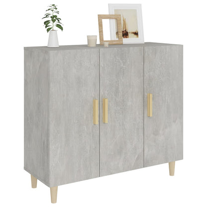 Příborník Betonově Šedý 90 X 34 X 80 Cm Kompozitní Dřevo