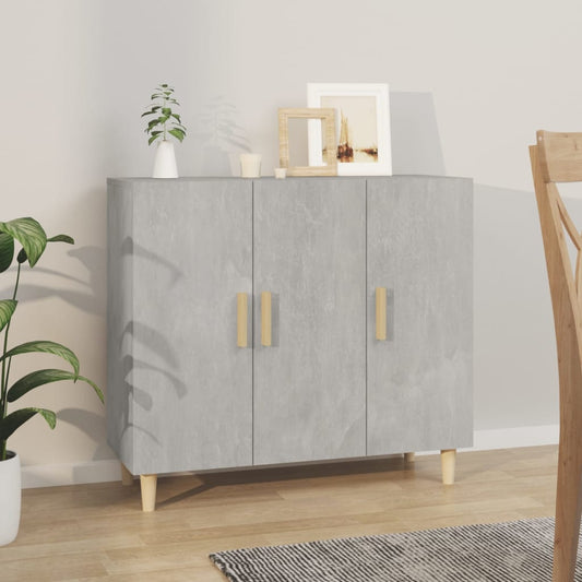 Příborník Betonově Šedý 90 X 34 X 80 Cm Kompozitní Dřevo