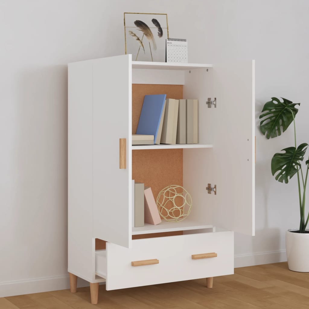 Komoda Bílá 70 X 31 X 115 Cm Kompozitní Dřevo