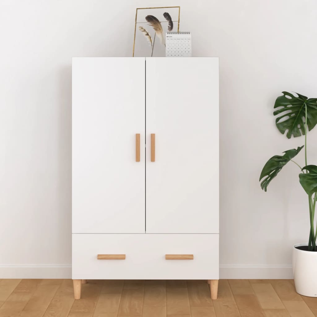 Komoda Bílá 70 X 31 X 115 Cm Kompozitní Dřevo