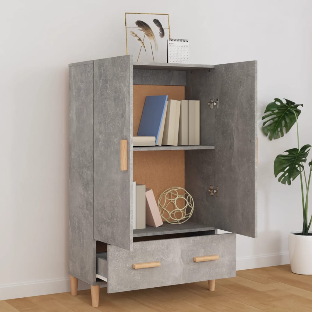 Komoda Betonově Šedá 70 X 31 X 115 Cm Kompozitní Dřevo