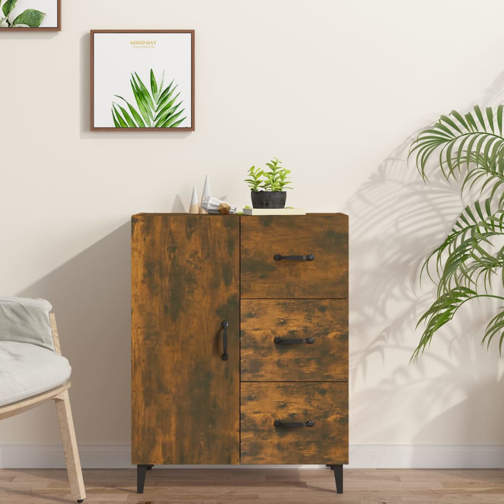 Příborník Betonově Šedý 69,5 X 34 X 90 Cm Kompozitní Dřevo