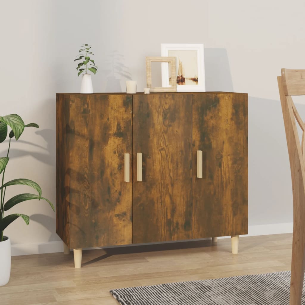 Příborník Betonově Šedý 90 X 34 X 80 Cm Kompozitní Dřevo