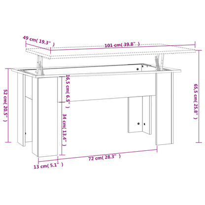 Konferenční Stolek Kouřový Dub 101X49X52 Cm Kompozitní Dřevo