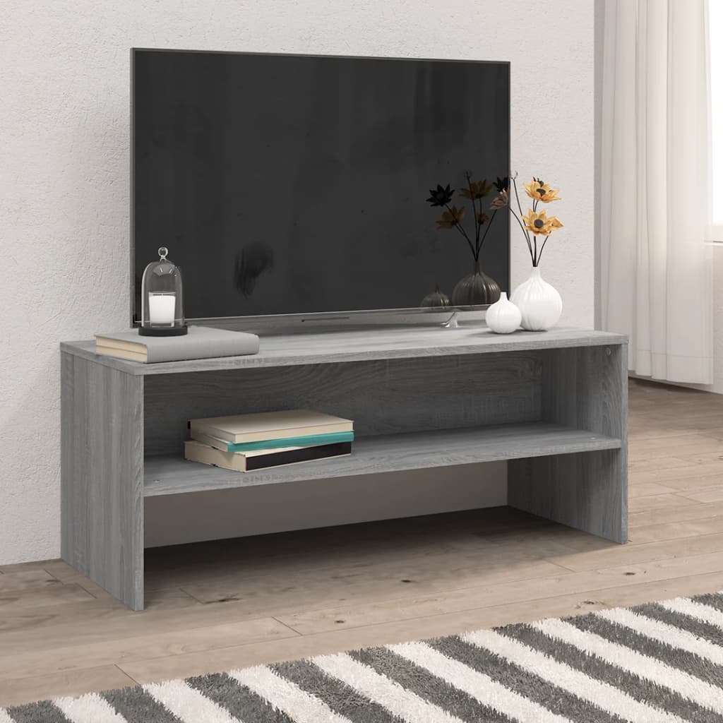 Tv Skříňka Šedá Sonoma 100 X 40 X 40 Cm Kompozitní Dřevo
