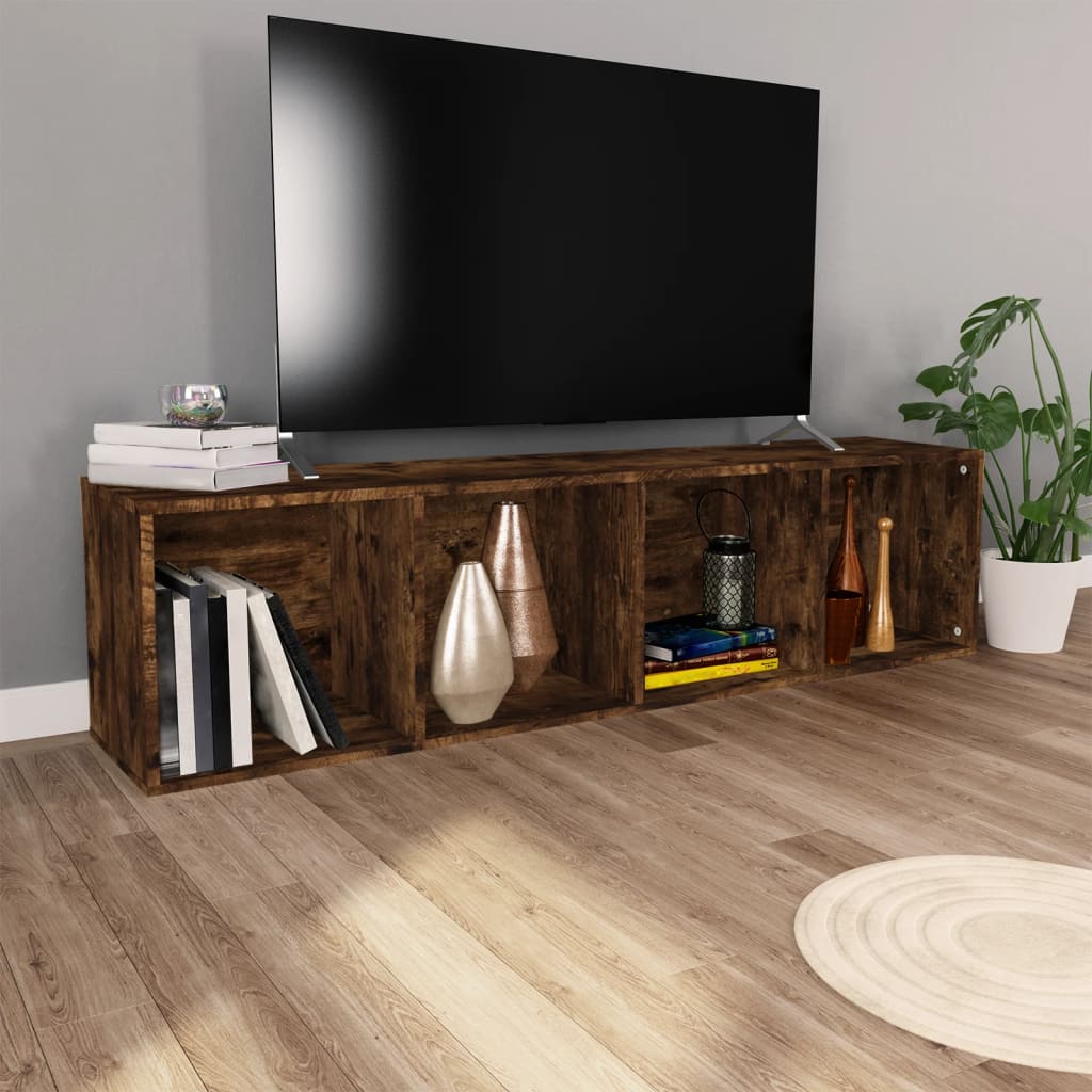 Knihovna / Tv Skříňka Kouřový Dub 36X30X143 Cm Kompozitní Dřevo Přírodní