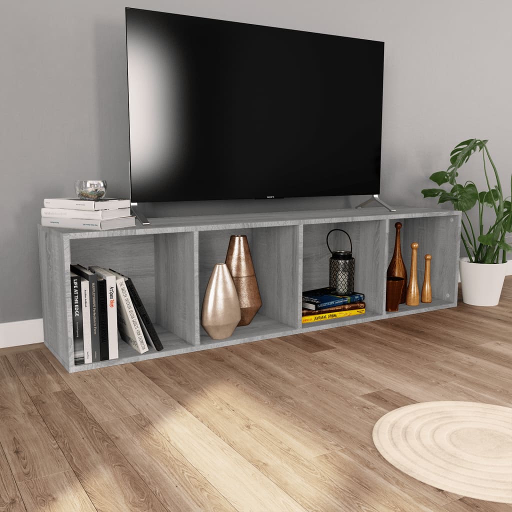 Knihovna / Tv Skříňka Šedá Sonoma 36X30X143 Cm Kompozitní Dřevo