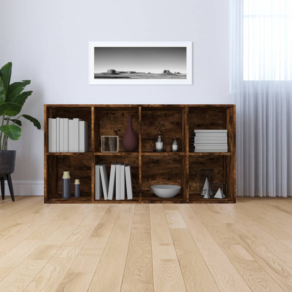 Knihovna/Příborník Kouřový Dub 66X30X130 Cm Kompozitní Dřevo