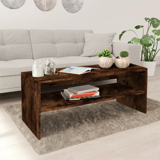 Konferenční Stolek Kouřový Dub 100X50X40 Cm Kompozitní Dřevo