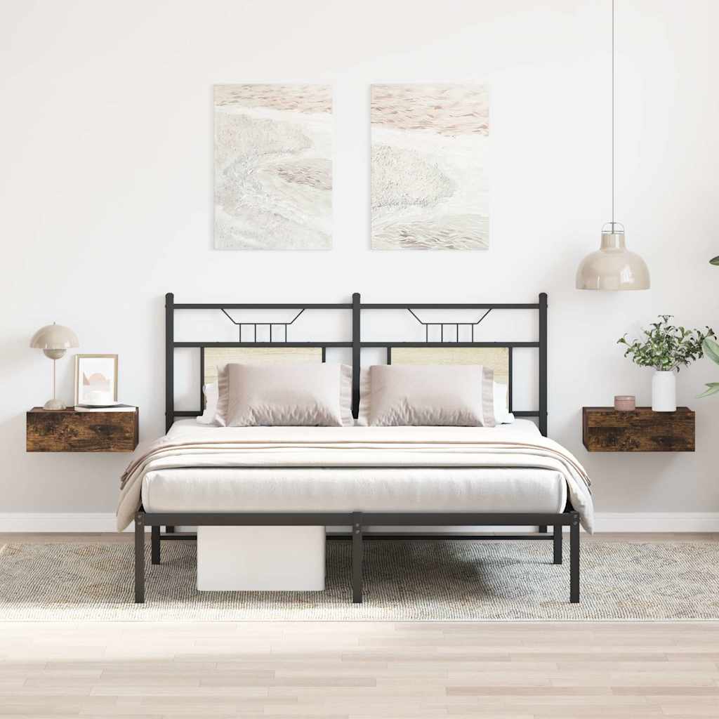 Plovoucí Noční Stolky 2 Ks Černé 40X30X15 Cm Kompozitní Dřevo
