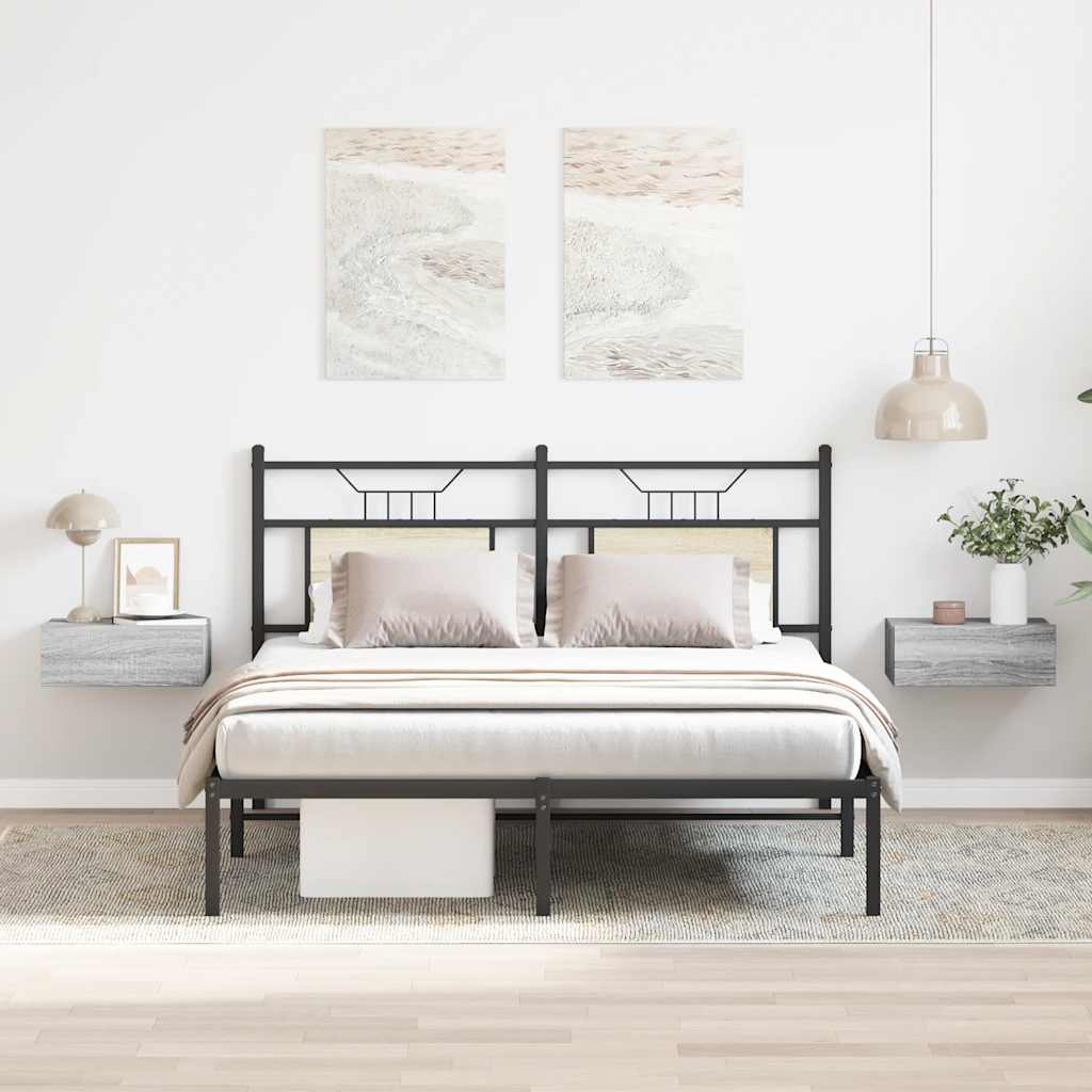 Plovoucí Noční Stolky 2 Ks Černé 40X30X15 Cm Kompozitní Dřevo