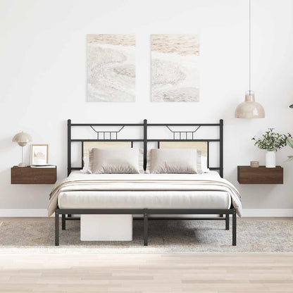 Plovoucí Noční Stolky 2 Ks Černé 40X30X15 Cm Kompozitní Dřevo