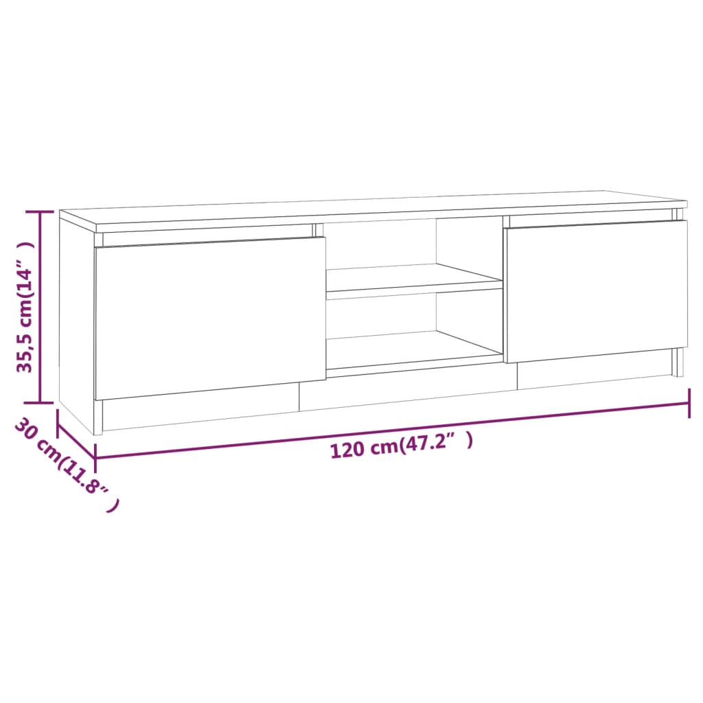 Tv Skříňka 120 X 30 X 35,5 Cm Kompozitní Dřevo